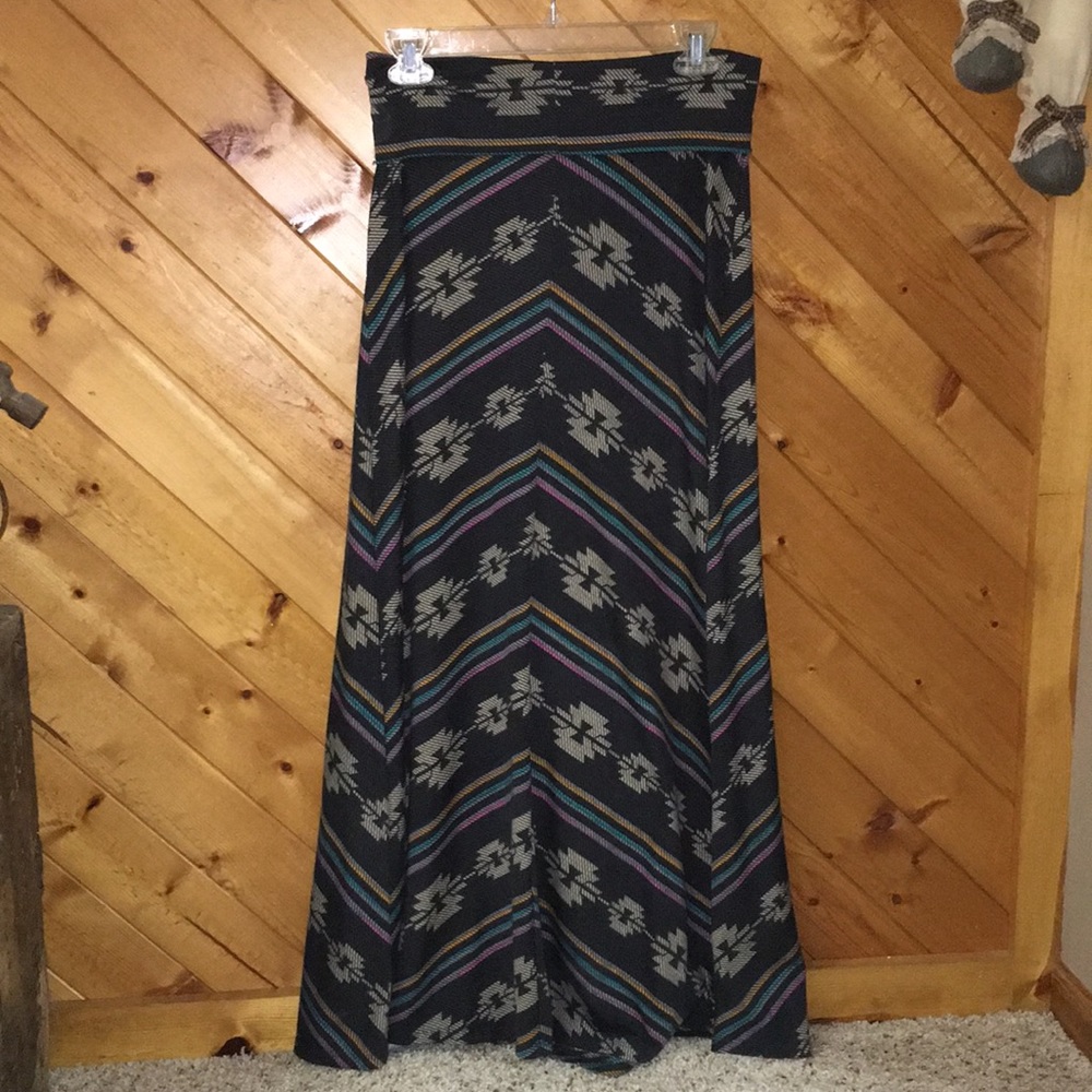 Mossimo Supply Co. Black and Gray Maxi Skirt